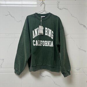 Women's green crew neck loose sweatshirt, size medium, NWT